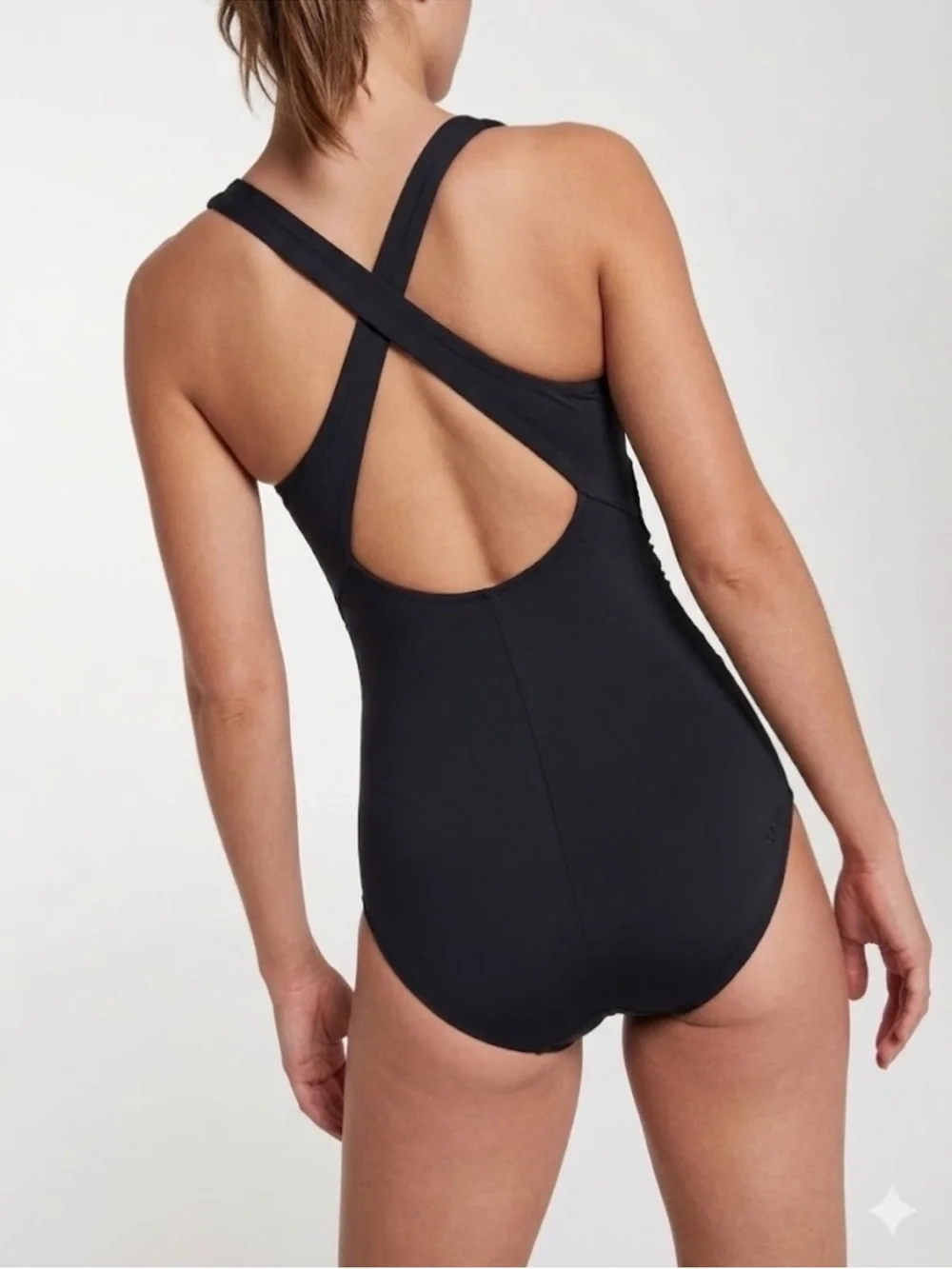 CALIA Power Sculpt Wrapped One-Piece Swimsuit in Black, Size 4